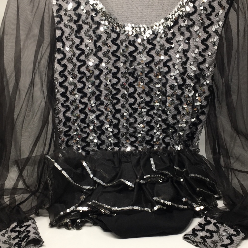 Women’s Performance Black & Silver Sequin Leotard